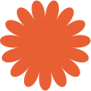 Orange floral element